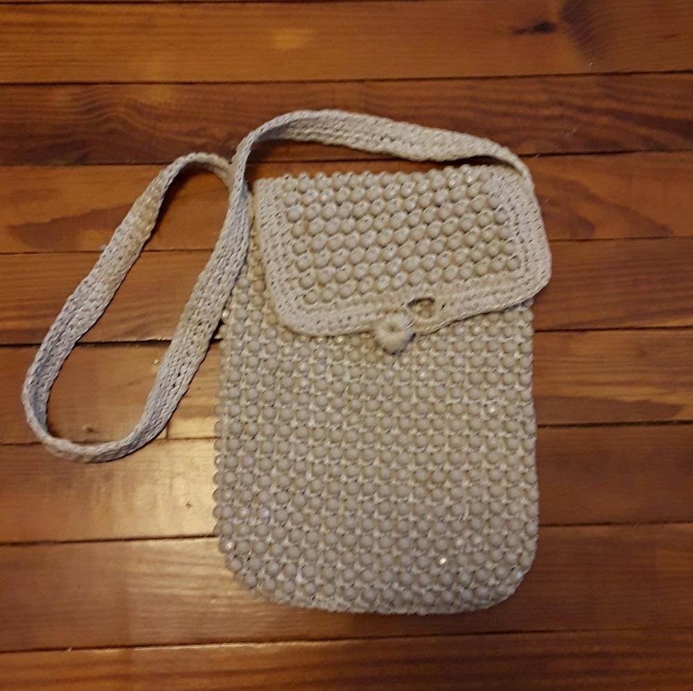 Vintage Italian Woven/Beaded Crossbody Bag